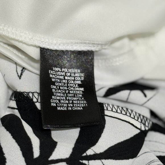 Mossimo Bamboo Leaf Print Strapless Dress White/Black XXL - Picture 9 of 9